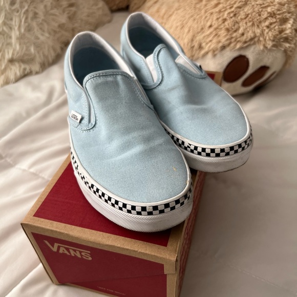 Vans Shoes - Vans Classic Slip-On in Checkered Blue and White